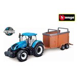 Bburago 520387 New Holland met trailer