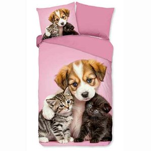 dekbed pure puppy met kittens 33399